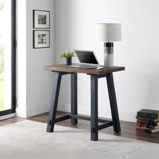 32" Small Adam Solid Wood Desk Rustic Natural - Alaterre Furniture image {1}