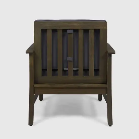 Perla 9pc Acacia Wood Sofa Conversational Set Gray/Dark Gray - Christopher Knight Home image {4}