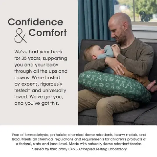 Boppy Nursing Pillow - Green Animal Sketches image {2}