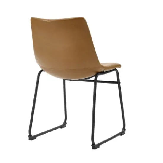 Set of 2 Laslo Modern Upholstered Faux Leather Dining Chairs - Saracina Home image {4}