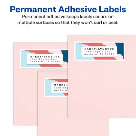 Avery White Shipping Labels, Sure Feed Technology, Permanent Adhesive, 2" x 4", 200 Labels (8253) image {2}