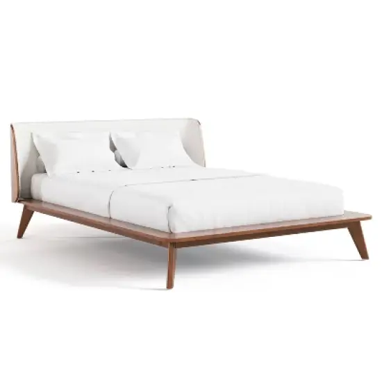 HOMES: Inside + Out 3pc Full Riverstone Mid-Century Boucle Platform Bedroom Set with 2 Nightstands Walnut image {12}