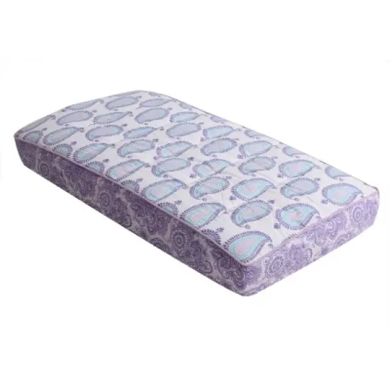 Bacati - Isabella Paisley Aqua/Lilac/Purple Paisley Changing Pad Cover image {7}