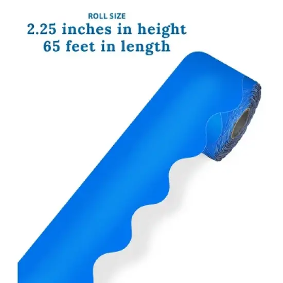 Carson Dellosa Education 65' Blue Rolled Scalloped Bulletin Board Borders (1 roll) image {2}