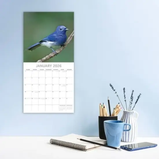 2026 Square Wall Calendar, Exotic Birds, 16-Month Animals Theme with 180 Reminder Stickers (12x12 In) image {1}