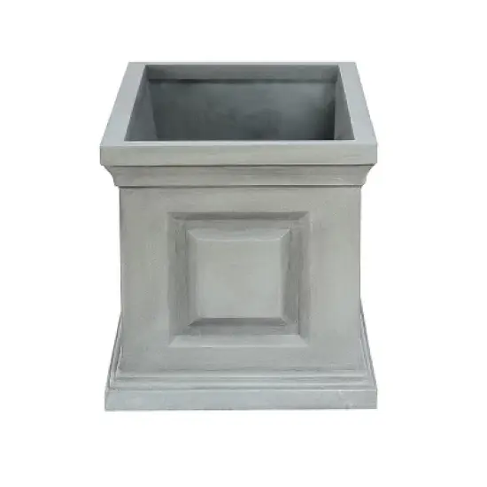LuxenHome Gray MgO Rectangular Box Flower Pot Planter image {10}