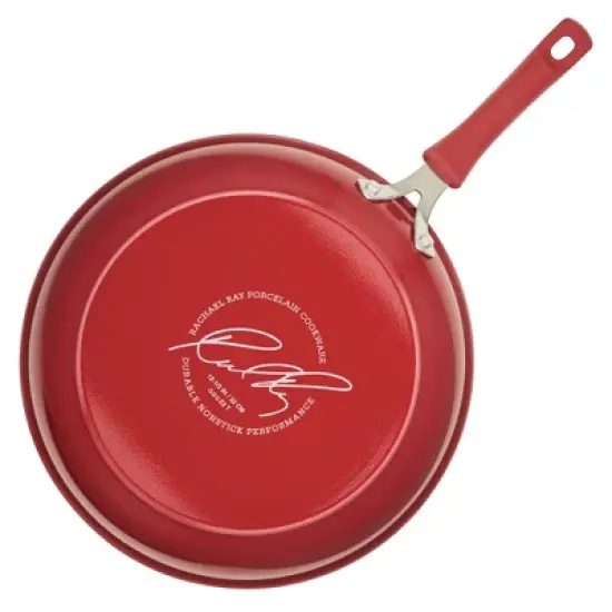 Rachael Ray Cook + Create Aluminum Nonstick Frying Pan 12.5" Red image {7}