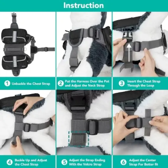 PetAmi Dog Backpack for Medium Large Dogs, Saddle Bag to Wear, Pet Harness Pack, Travel Hiking Walking Running Camping Training image {6}