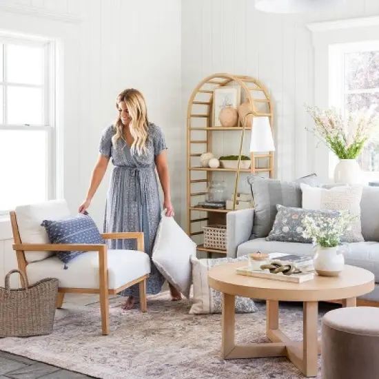 72" Holladay Curved Wooden Bookcase - Threshold&trade; designed with Studio McGee image {9}