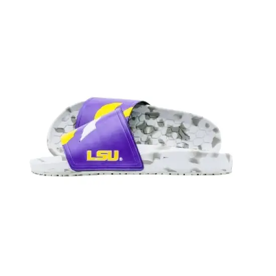 NCAA LSU Tigers Slydr Pro White Sandals - Purple M8/W10 image {2}