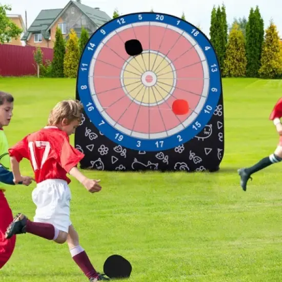 Costway Large Dart Board for Kids with 4 Kick Balls, Carrying Bag Giant Outdoor Kick Black/Red image {3}