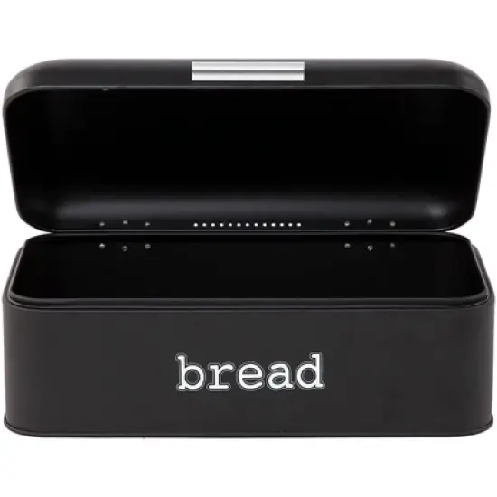 Juvale Stainless Steel Bread Box for Kitchen Countertop, Large Black Bin for 2 Loaves, English Muffins, 16.75x9x6.5 In image {7}