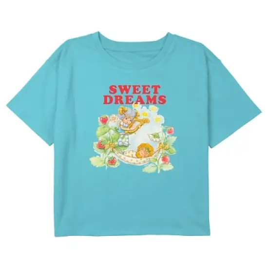 Girl's Strawberry Shortcake Angel Cake and Butter Cookie Sweet Dreams Crop Top T-Shirt image {2}