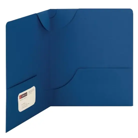 Smead Lockit Two-Pocket Folder Textured Paper 11 x 8 1/2 DK Blue 25/BX 87982 image {5}