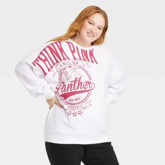 Women's Pink Panther Graphic Sweatshirt - White image {4}