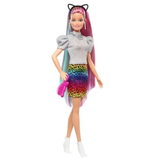 Barbie Leopard Rainbow Hair Doll - Rainbow Skirt image {4}