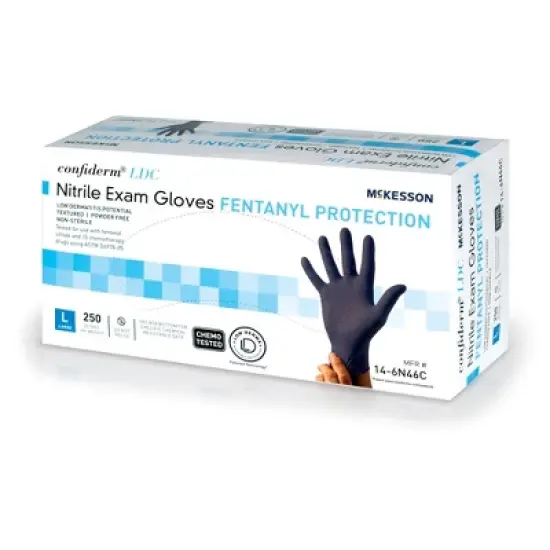 Confiderm LDC McKesson Nitrile Exam Glove Blue Textured image {6}