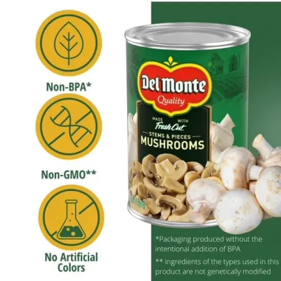 Del Monte Mushroom Stems & Pieces - 8oz image {2}