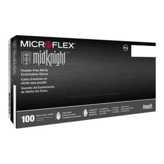 MICROFLEX MidKnight Nitrile Exam Glove Standard Cuff Length image {5}