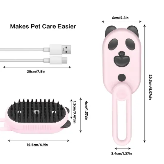 BABYYER Cat Steam Brush for Shedding, 4 in 1 Water Cat Brushes for Indoor Cats Hair Brush with Spray, Steam Brush for Cat & Dog image {6}