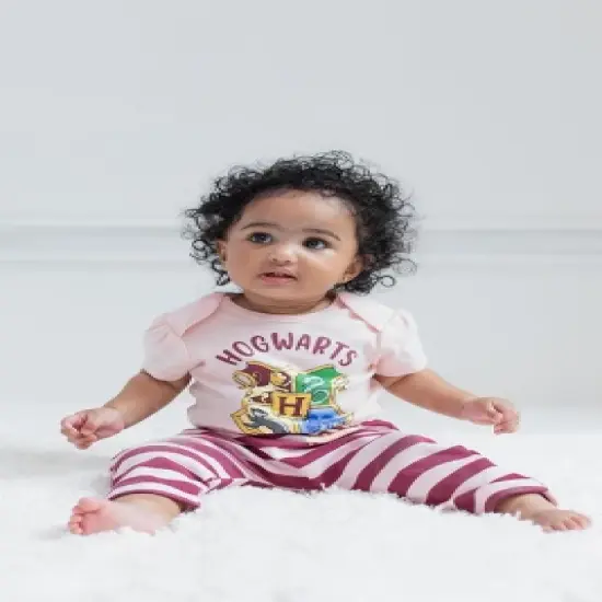 Harry Potter Baby Fleece Pullover Hoodie Bodysuit and Pants 3 Piece Outfit Set Newborn to Infant image {2}