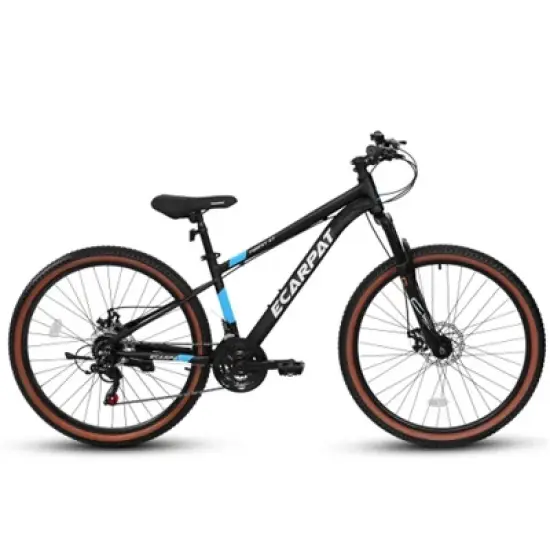 VASIP 27 inch wheel mountain bike, 21-speed disc brake trigger transmission, aluminum frame unisex mountain bike, Black+Blue image {9}