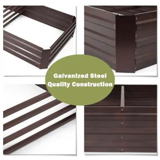 LuxenHome Brown Metal Rectangular 6x3ft Garden Bed image {11}