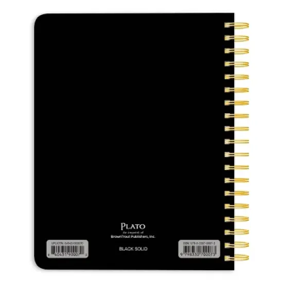 Plato Black Solid Desk Planner with Foil Stamped Cover July 2025 - December 2026 image {1}