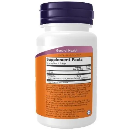 Astaxanthin 10mg by Now Foods  -  30 Softgel image {1}