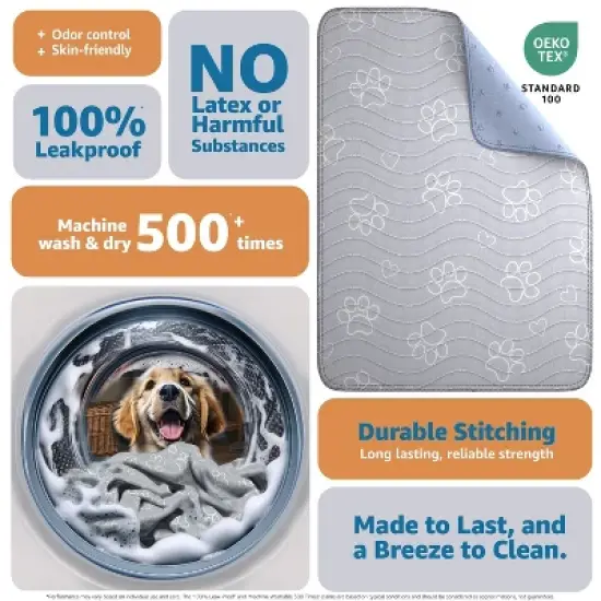 IMPROVIA&reg; Reusable Puppy Pad &ndash; Waterproof, washable, quick-drying, and ultra-absorbent pee pad. Ideal for training, whelping & floor protection. image {3}