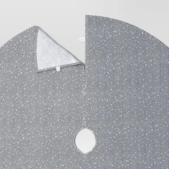 48" Sequined Fabric Christmas Tree Skirt Silver - Wondershop&trade; image {3}