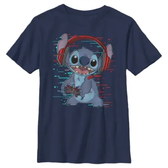Boy's Lilo & Stitch Red and Blue Gamer T-Shirt image {4}