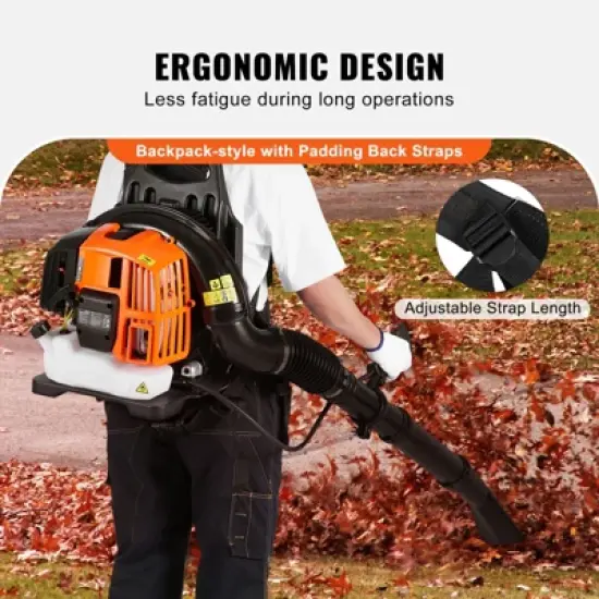 VEVOR Backpack Leaf Blower, 52CC 2-Cycle Leaf Blower with 1.37L Fuel Tank, 480CFM Air Volume 175MPH Speed, Ideal for Lawn Care image {5}