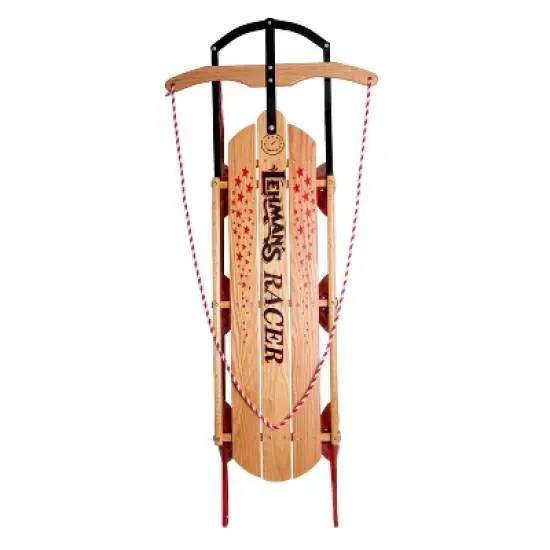 Lehman's Racer Amish Made Old Fashioned Solid Oak Steel Runner Sled image {5}