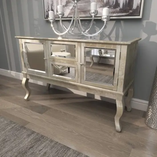 Glam Mirrored Sideboard Silver - Olivia & May image {31}