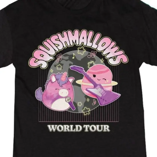 Squishmallows World Tour Crew Neck Short Sleeve Black Heather Women&rsquo;s Night Shirt image {1}