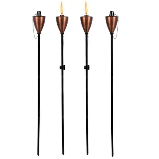 BirdRock Home 4-Pack Outdoor Wide Conical Torches - Bronze image {6}