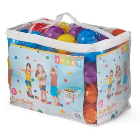 Intex Plastic Multi-Colored Balls for Bounce Houses (100 Large & 100 Small) image {4}