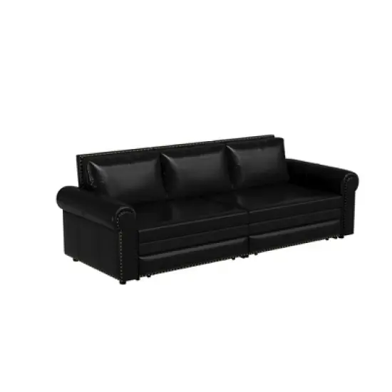 Whisen Faux Leather Convertible Sleeper Sofa & Multi-Functional Sofa Bed, Premium Comfort & Versatile Design image {5}