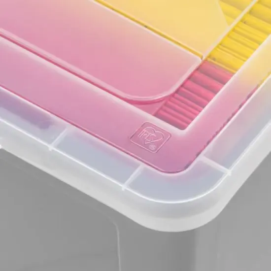 IRIS 32qt 3pk Letter Plastic File Box: Hanging File Folders Storage Bin, File Organizer, Gray, No Assembly Required image {7}