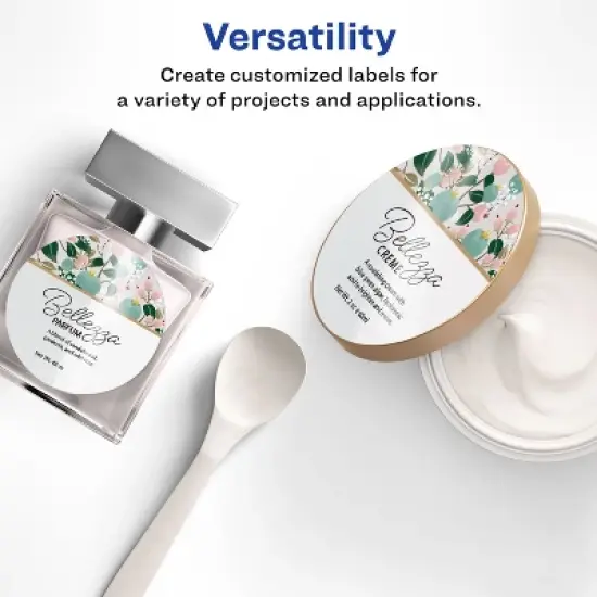 Avery Glossy White Round Labels with Sure Feed, 1-2/3" Diameter image {1}