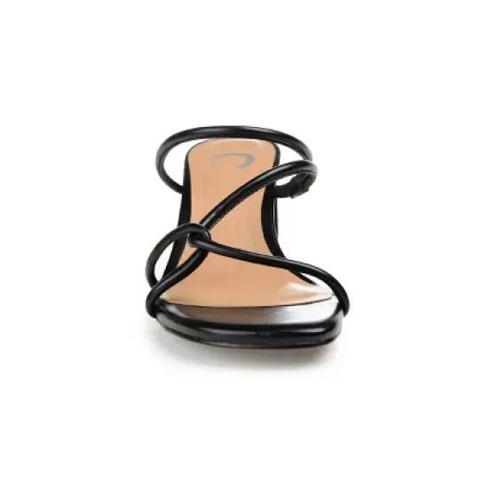 Journee Collection Womens Rianne Open Square Toe Half Block Heel Sandals image {5}