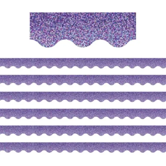 Teacher Created Resources&reg; Purple Sparkle Scalloped Border Trim, 35 Feet Per Pack, 6 Packs image {2}