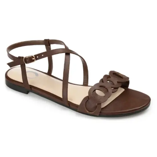 Journee Collection Womens Jalia Multi Strap Flat Sandals image {10}