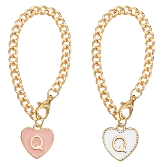 Unique Bargains Letter Heart Shape Identification Accessories Pink & White 2 Pcs image {18}