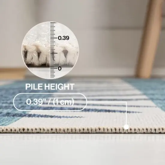 JONATHAN Y Veronica Classic Beach Stripe and Palm Leaf Indoor/Outdoor Area Rug image {5}