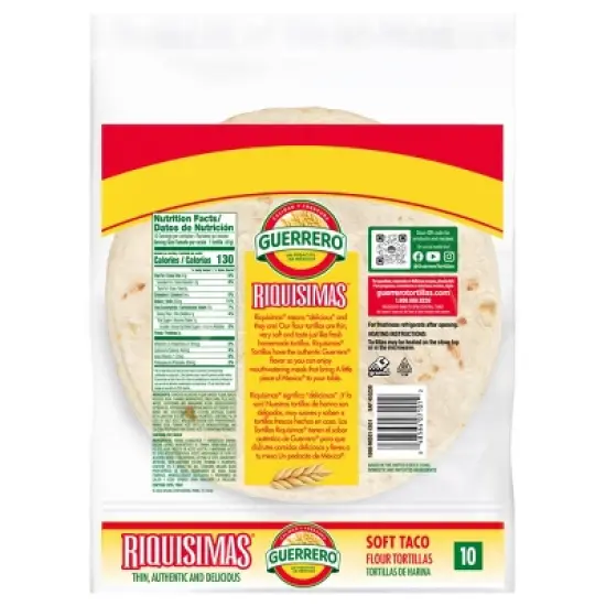 Guerrero Soft Taco Size Riqu&iacute;simas Flour Tortillas - 14.5oz/10ct image {1}