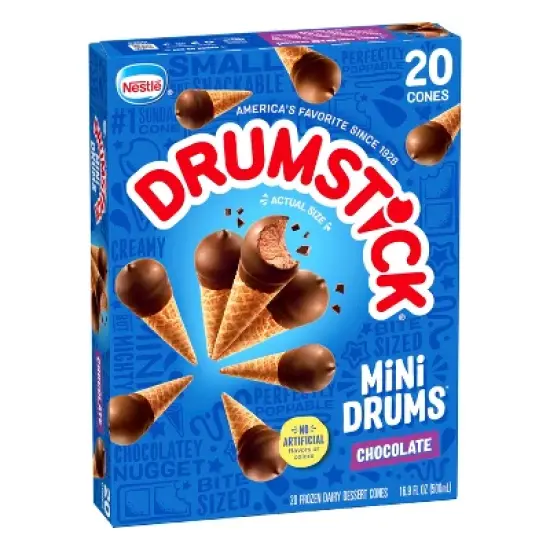 Nestle Drumstick Chocolate Mini Frozen Sundae Cones - 16.9 fl oz/20ct image {12}