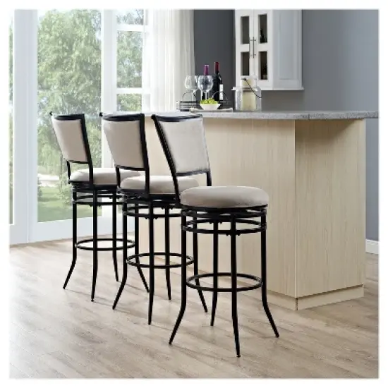 Rachel Swivel Barstool Black with Cushion - Crosley image {10}