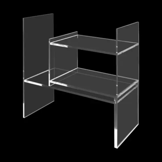 YIYIBYUS Adjustable Acrylic Desk Shelf, Clear Desktop Shelf, Desktop Bookshelf Organizer image {4}